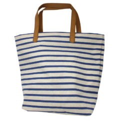 Nautical Canvas Bag Leather Effect Handle