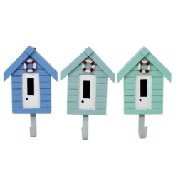 3 pastel beach hut hooks