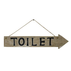 6393 Wooden Toilet Sign