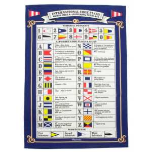 6128 Code Flags for Morse Code Tea Towel
