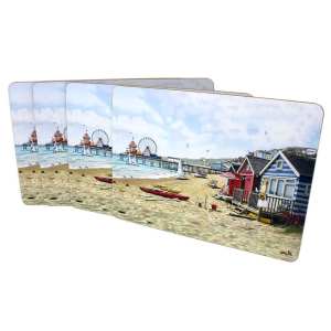 Sandy Bay Beach Scene Table Placemats
