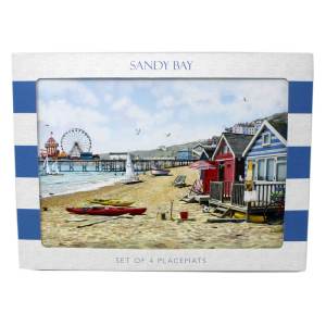 Sandy Bay Beach Scene Table Placemats
